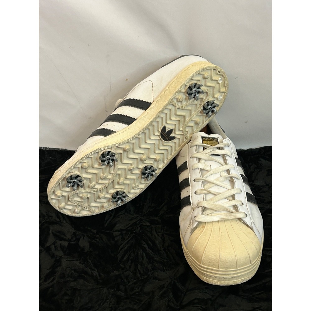 Adidas Superstar Golf Men Size 11.5 Shoes White Navy Blue Shell Toe ID5003 NEW
